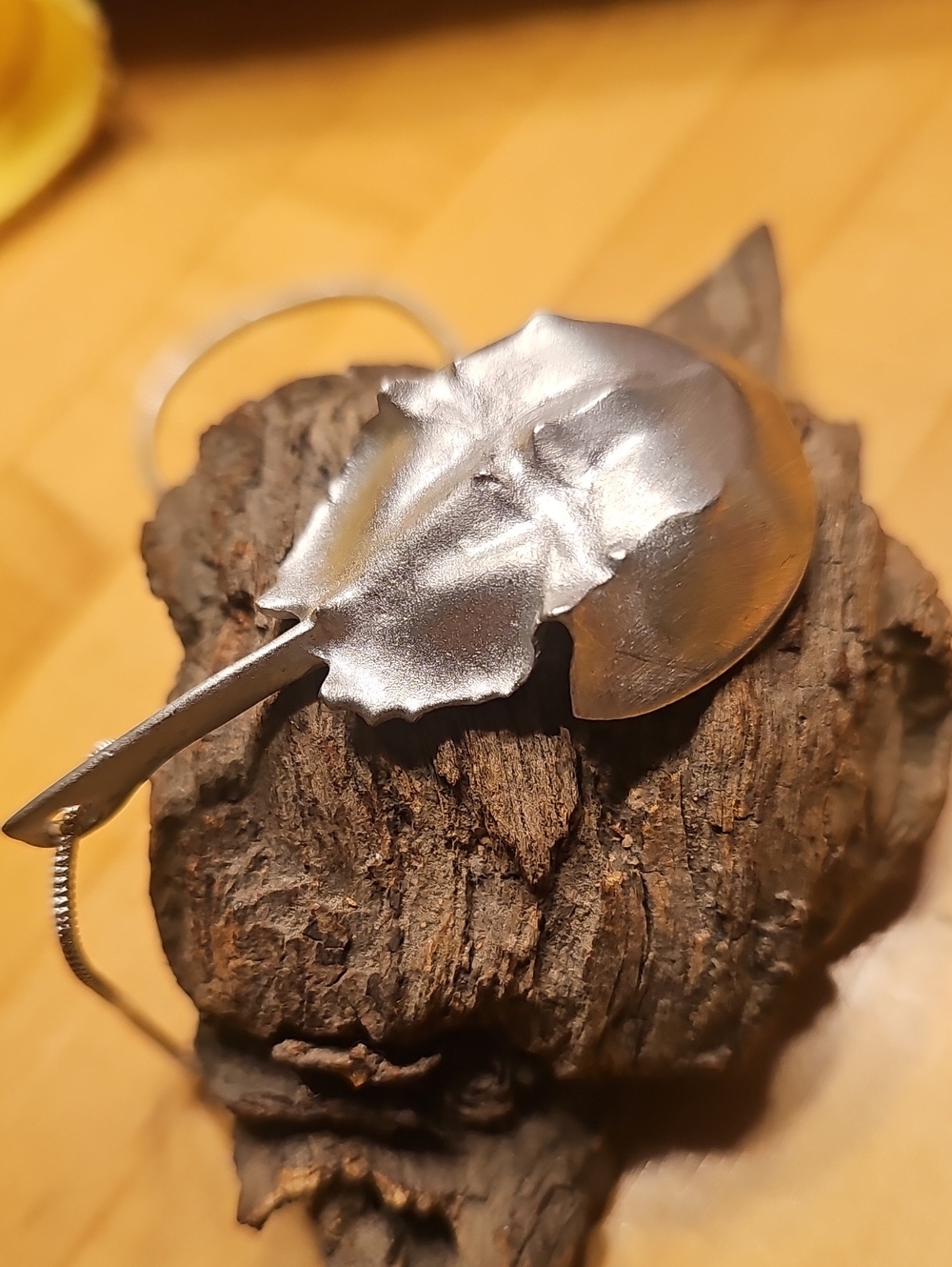 Artisan Pewter Horseshoe Crab Necklace Cape Cod 18-20"
